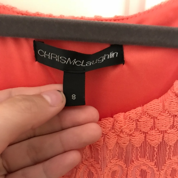 Coral Lace Dress - Picture 2 of 3